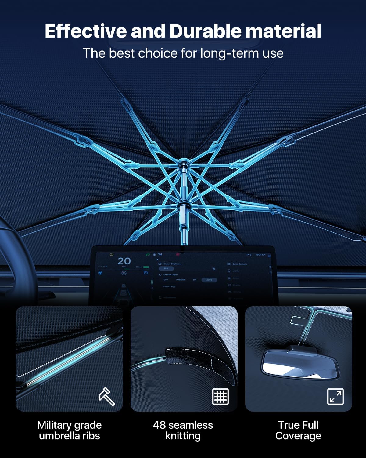 StrongShot SunShade Pro™ – Windshield Sun Shade | UV Protection & Heat Reduction