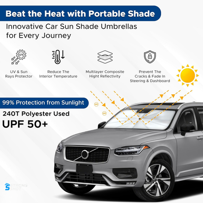 StrongShot SunShade Pro™ – Windshield Sun Shade | UV Protection & Heat Reduction